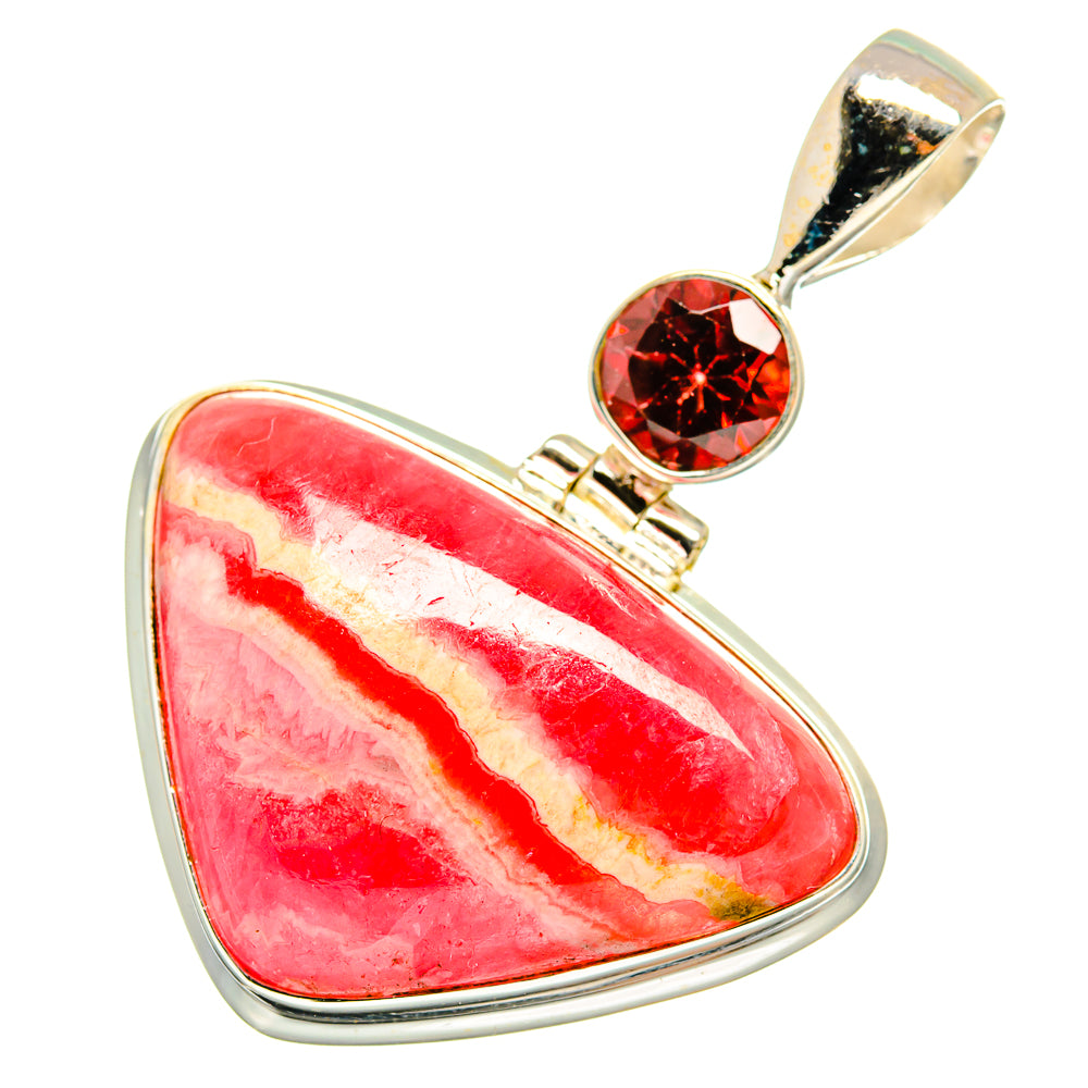 Rhodochrosite, Garnet Pendants handcrafted by Ana Silver Co - PD8883