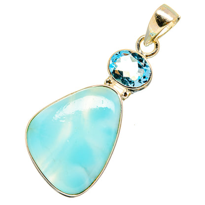 Larimar, Blue Topaz Pendants handcrafted by Ana Silver Co - PD8917