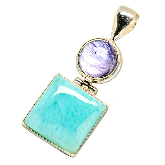 Larimar, Tanzanite Pendants handcrafted by Ana Silver Co - PD8918