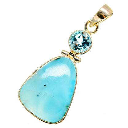 Larimar, Blue Topaz Pendants handcrafted by Ana Silver Co - PD8919