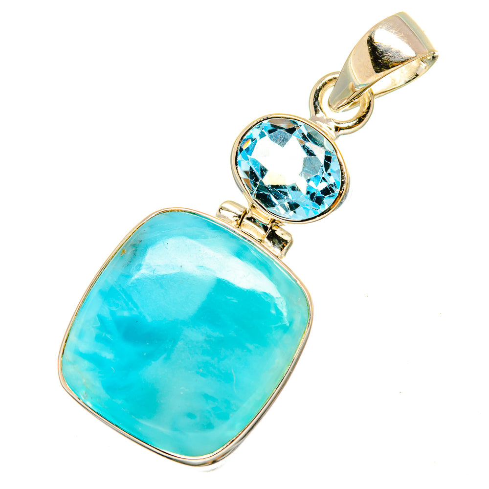 Larimar, Blue Topaz Pendants handcrafted by Ana Silver Co - PD8925