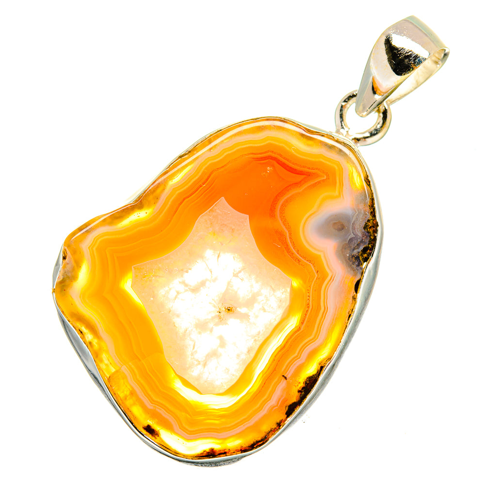 Yellow Geode Slice Pendants handcrafted by Ana Silver Co - PD8947