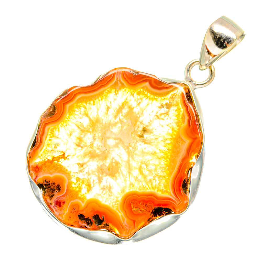 Yellow Geode Slice Pendants handcrafted by Ana Silver Co - PD8948