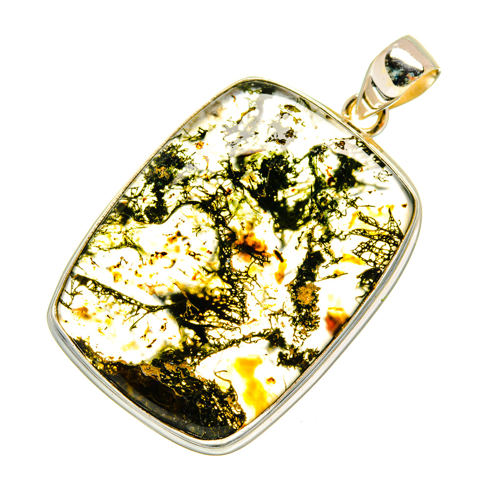 Green Moss Agate Pendants handcrafted by Ana Silver Co - PD8958