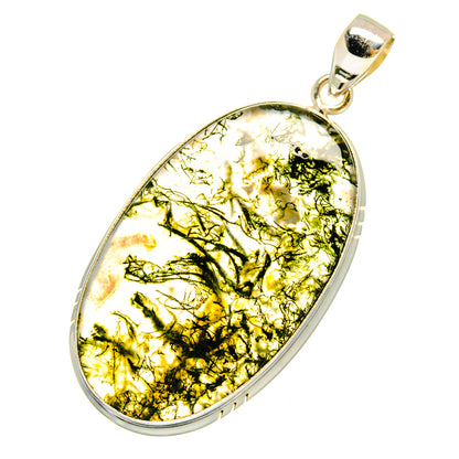 Green Moss Agate Pendants handcrafted by Ana Silver Co - PD8959