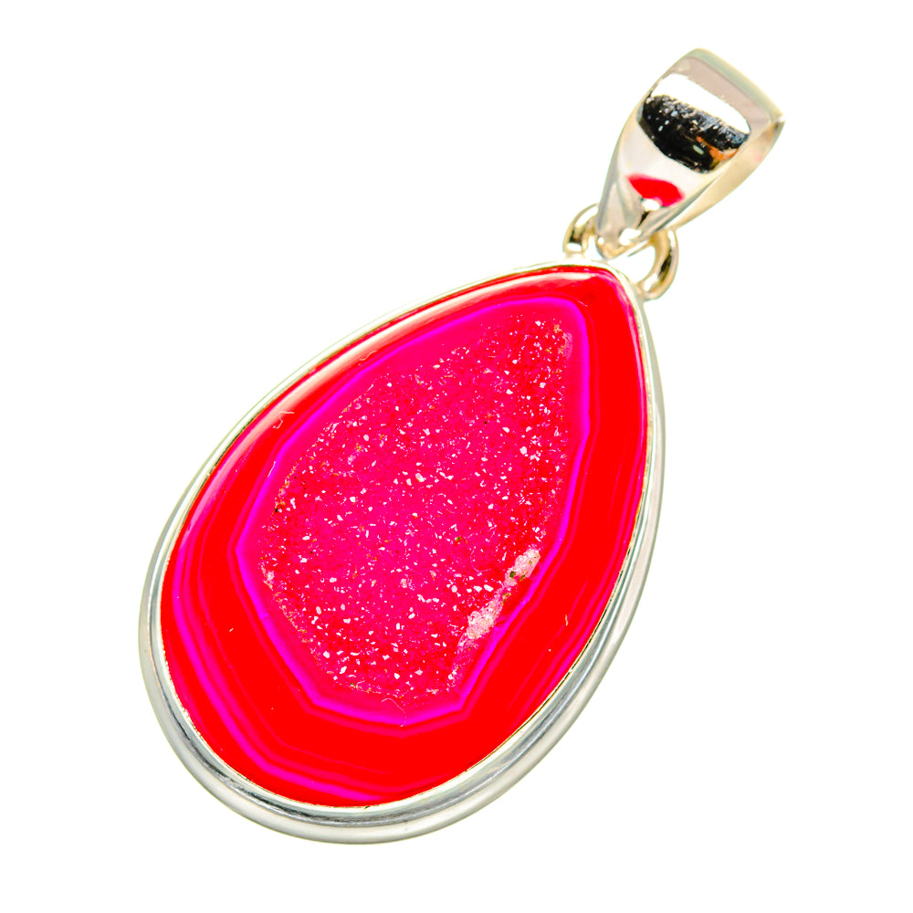 Pink Agate Druzy Pendants handcrafted by Ana Silver Co - PD8982