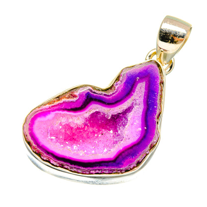 Purple Geode Slice Pendants handcrafted by Ana Silver Co - PD8983
