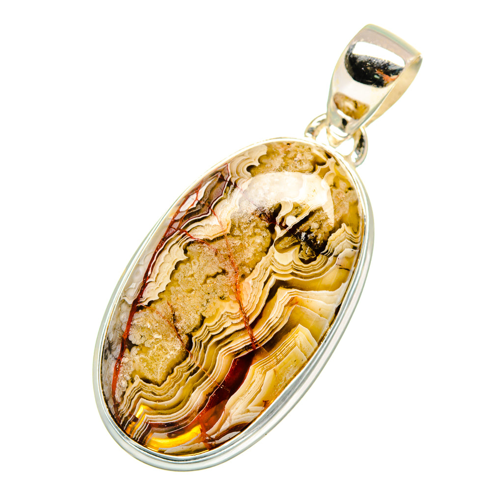 Laguna Lace Agate Pendants handcrafted by Ana Silver Co - PD9006