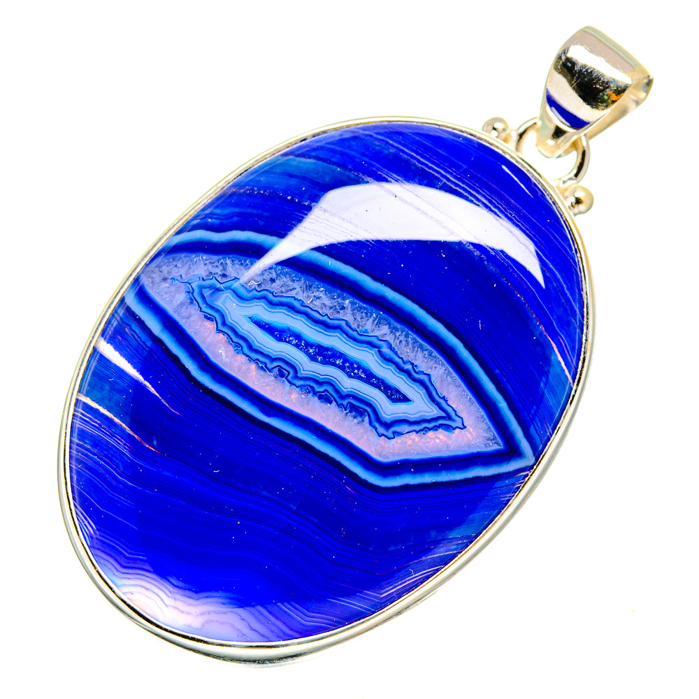 Blue Botswana Agate Pendants handcrafted by Ana Silver Co - PD9061