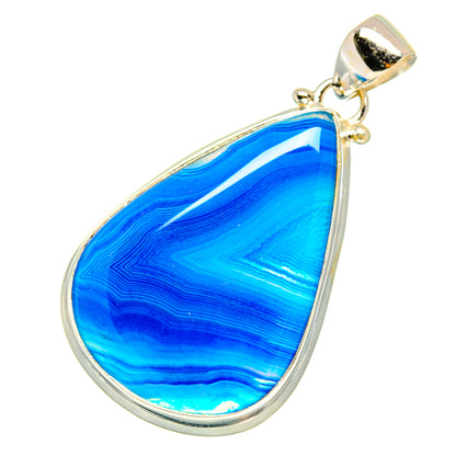 Blue Botswana Agate Pendants handcrafted by Ana Silver Co - PD9065