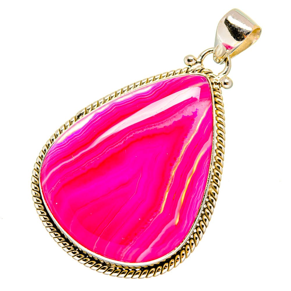 Pink Botswana Agate Pendants handcrafted by Ana Silver Co - PD9174