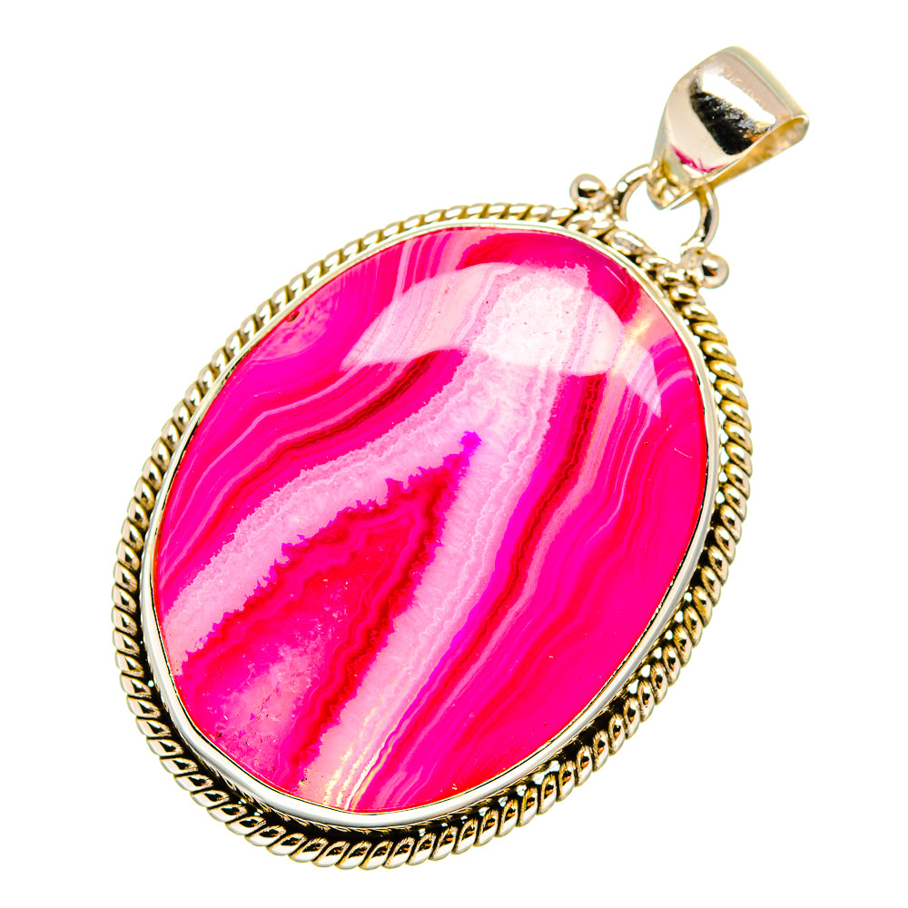 Pink Botswana Agate Pendants handcrafted by Ana Silver Co - PD9175