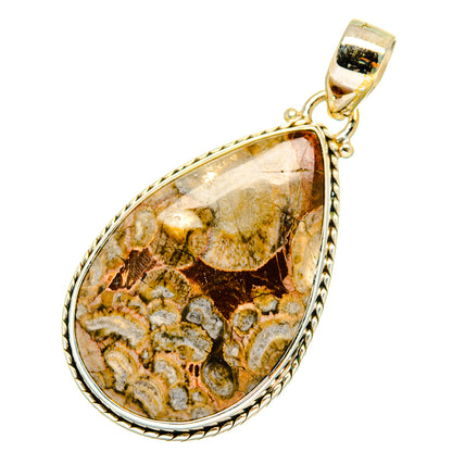Mushroom Rhyolite Pendants handcrafted by Ana Silver Co - PD9216