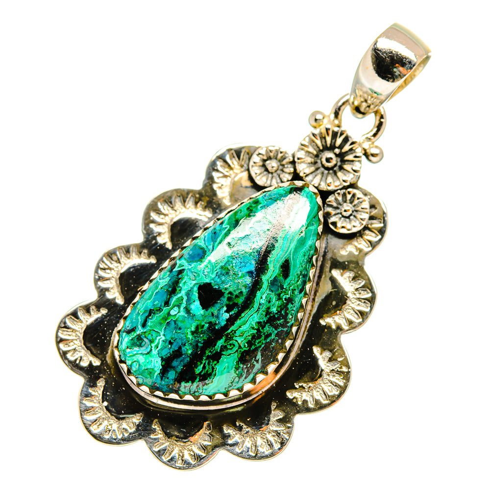 Malachite In Chrysocolla Pendants handcrafted by Ana Silver Co - PD9227