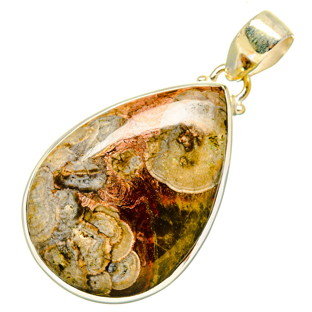 Mushroom Rhyolite Pendants handcrafted by Ana Silver Co - PD9240