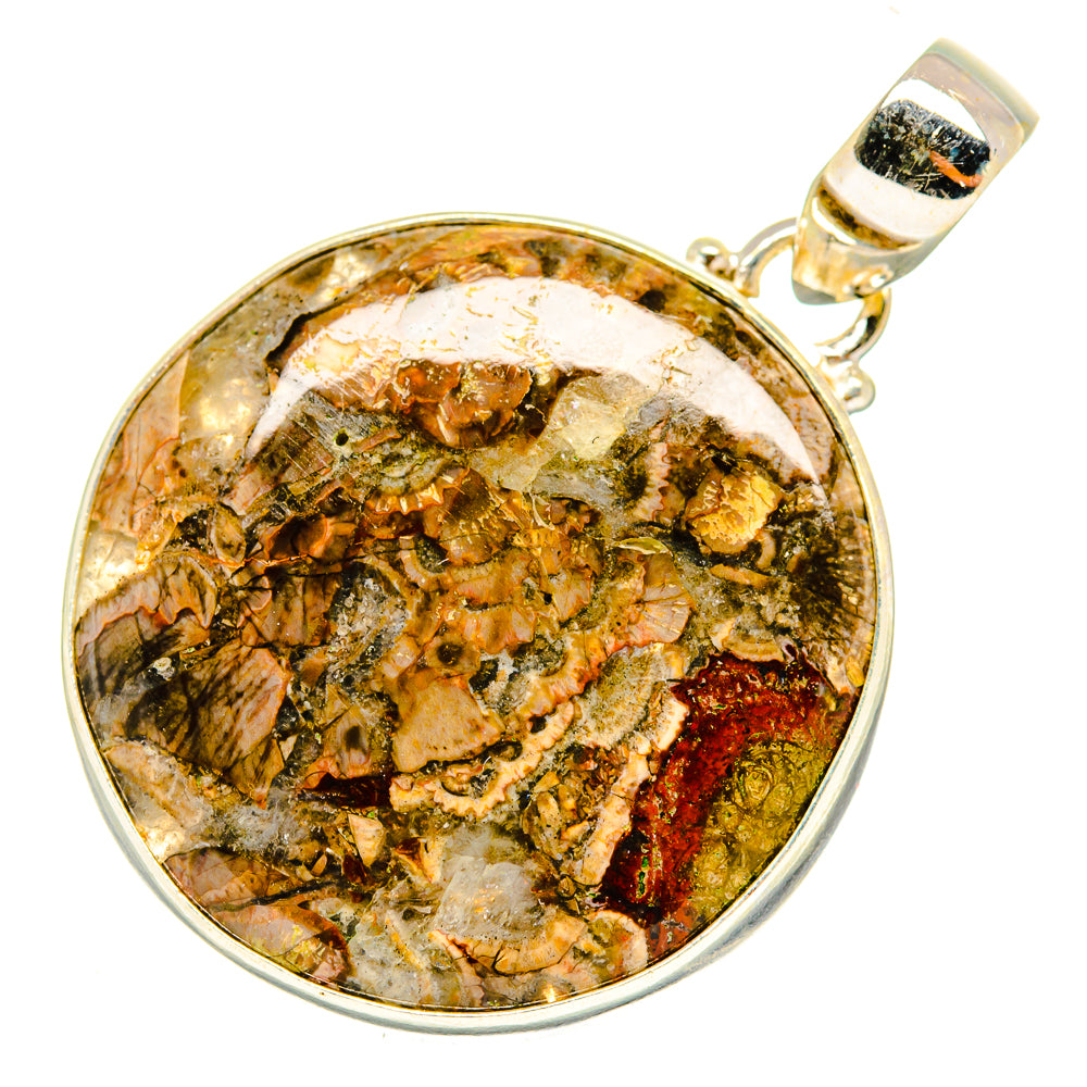 Mushroom Rhyolite Pendants handcrafted by Ana Silver Co - PD9257