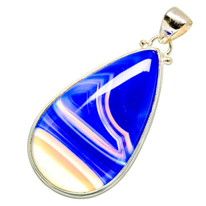 Blue Botswana Agate Pendants handcrafted by Ana Silver Co - PD9568