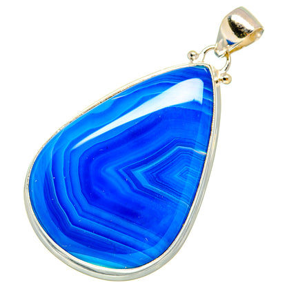 Blue Botswana Agate Pendants handcrafted by Ana Silver Co - PD9569