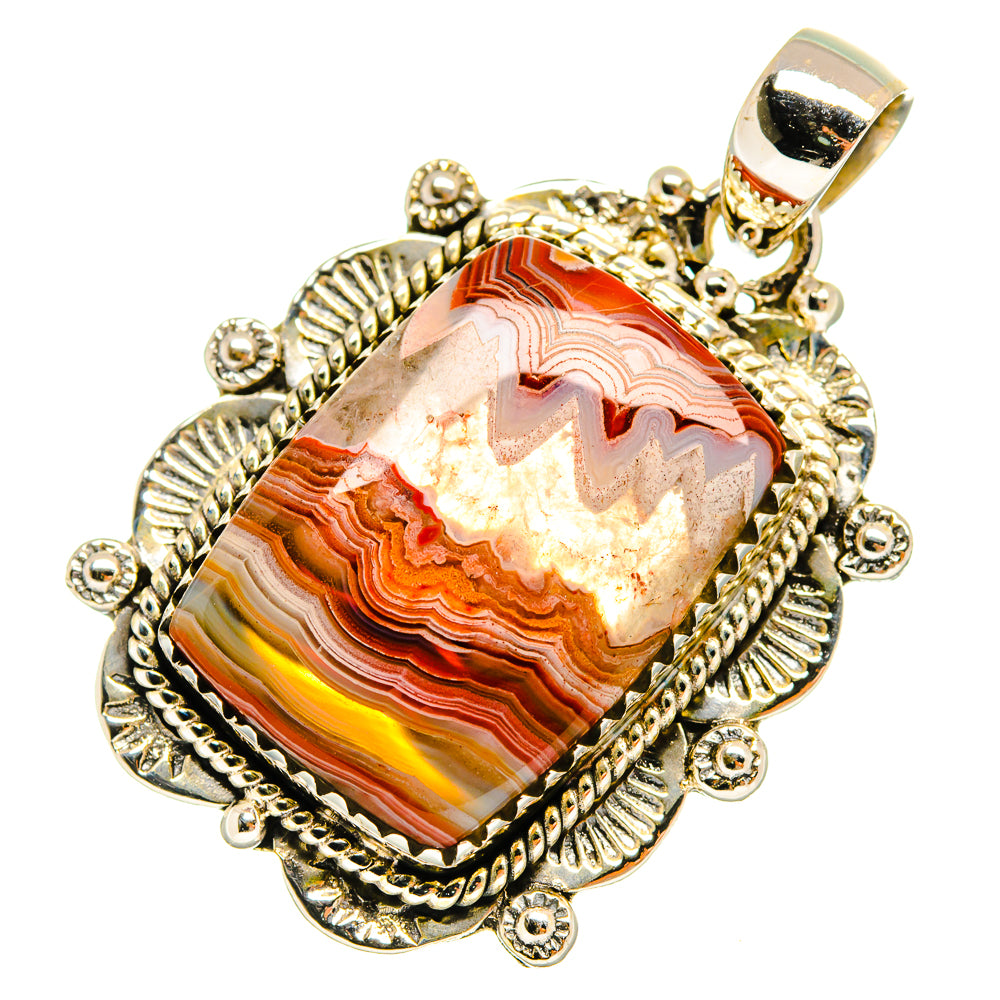 Crazy Lace Agate Pendants handcrafted by Ana Silver Co - PD9600