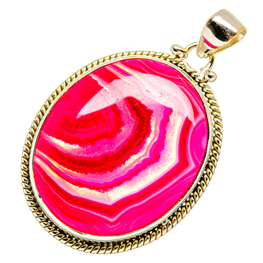 Pink Botswana Agate Pendants handcrafted by Ana Silver Co - PD9615