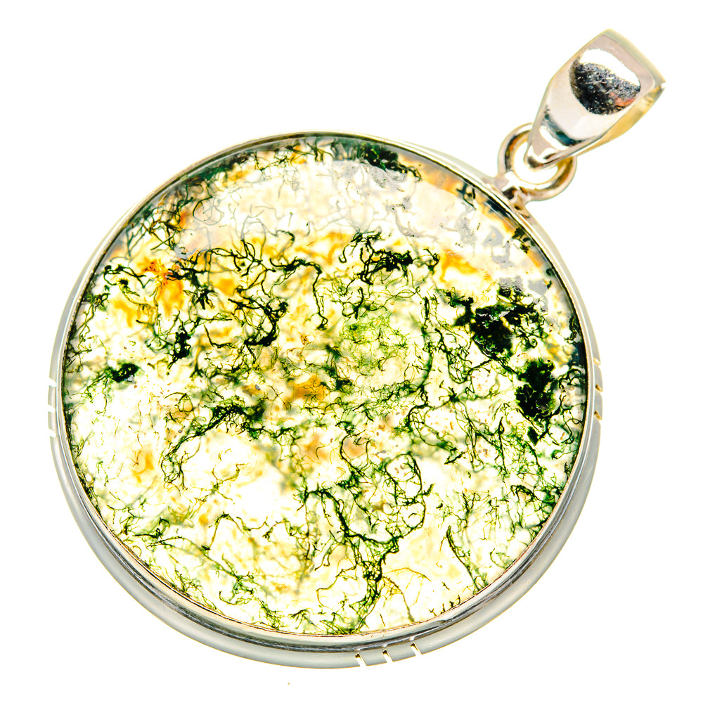 Green Moss Agate Pendants handcrafted by Ana Silver Co - PD9639