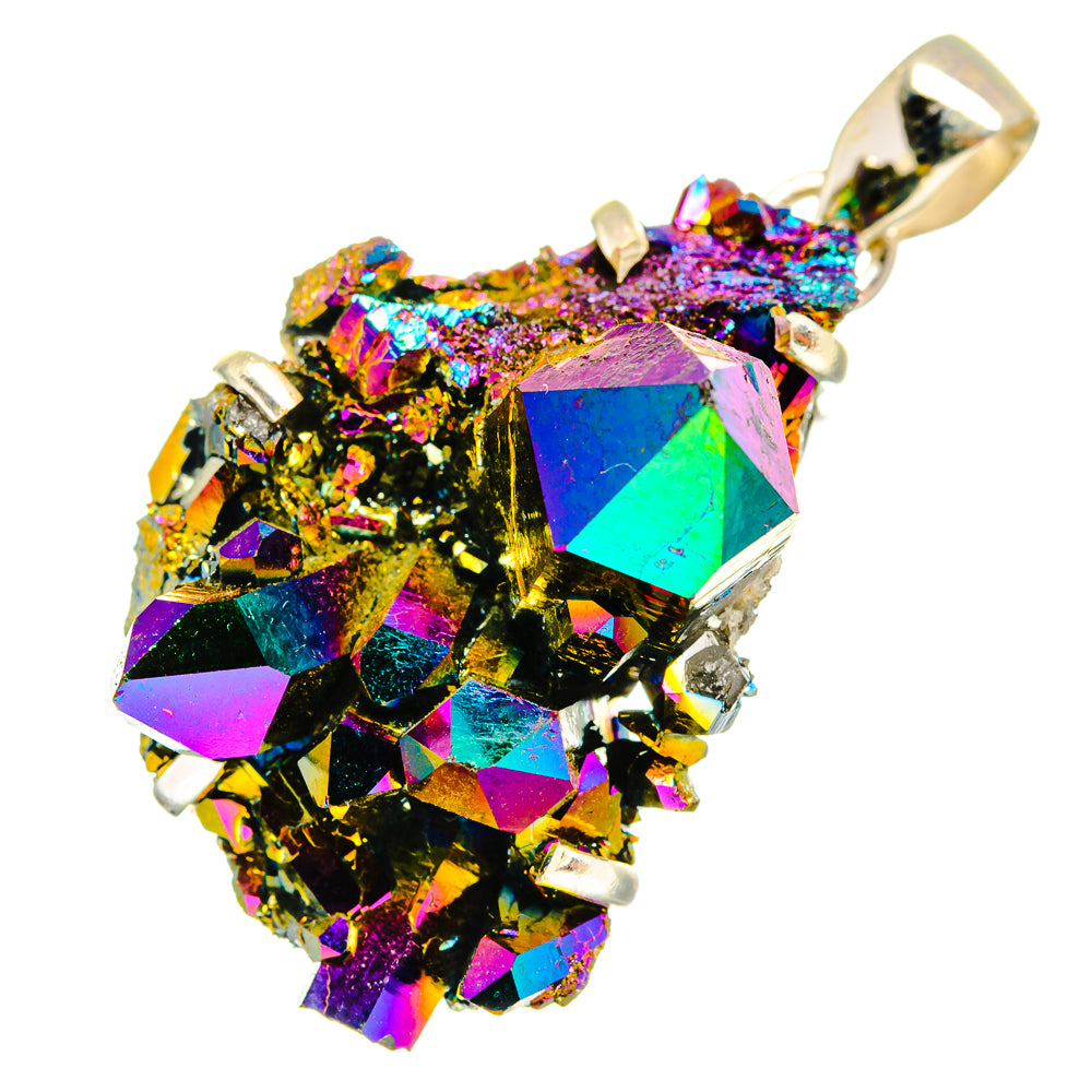 Titanium Sunshine Druzy Pendants handcrafted by Ana Silver Co - PD9674
