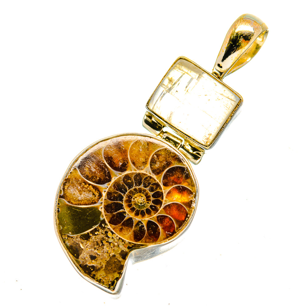 Ammonite Fossil Pendants handcrafted by Ana Silver Co - PD9754