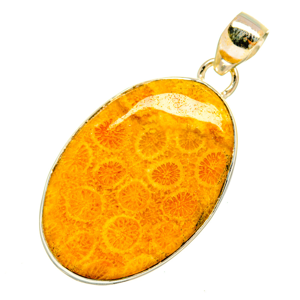 Fossil Coral Pendants handcrafted by Ana Silver Co - PD9763