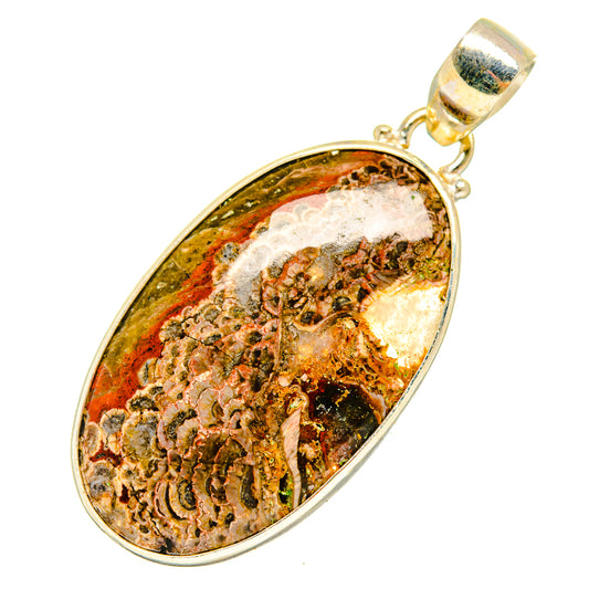 Mushroom Rhyolite Pendants handcrafted by Ana Silver Co - PD9780