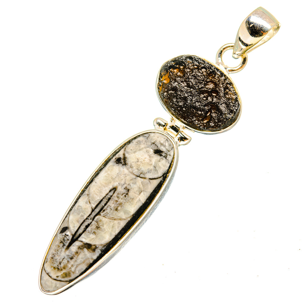 Orthoceras Fossil Pendants handcrafted by Ana Silver Co - PD9825