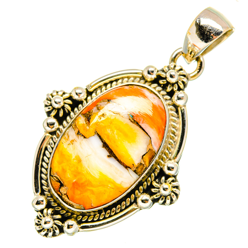 Orange Copper Composite Turquoise Pendants handcrafted by Ana Silver Co - PD9868
