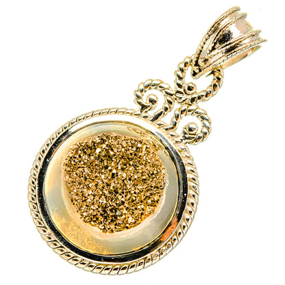 Pyrite Druzy Pendants handcrafted by Ana Silver Co - PD9870