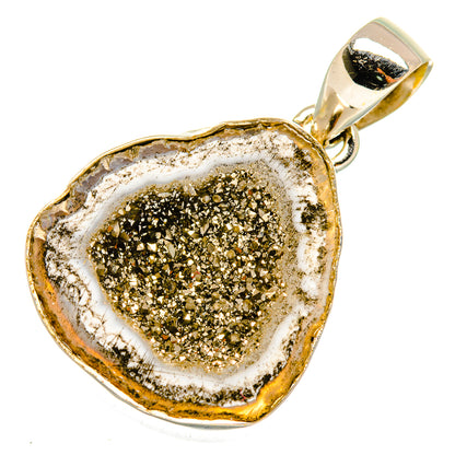 Pyrite Geode Druzy Pendants handcrafted by Ana Silver Co - PD9881