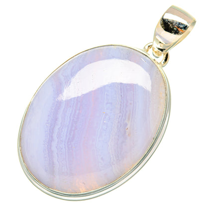 Blue Lace Agate Pendants handcrafted by Ana Silver Co - PD9897
