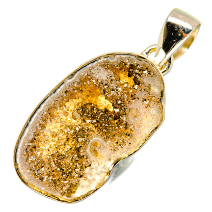 Pyrite Geode Druzy Pendants handcrafted by Ana Silver Co - PD9903
