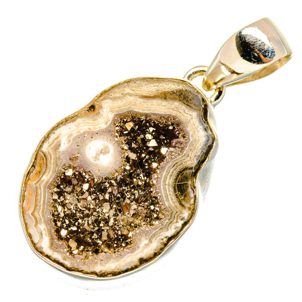 Pyrite Geode Druzy Pendants handcrafted by Ana Silver Co - PD9909