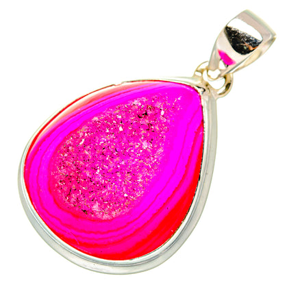 Pink Agate Druzy Pendants handcrafted by Ana Silver Co - PD9961
