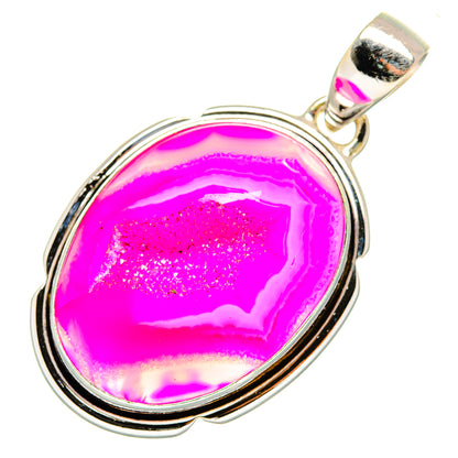 Pink Agate Druzy Pendants handcrafted by Ana Silver Co - PD9963