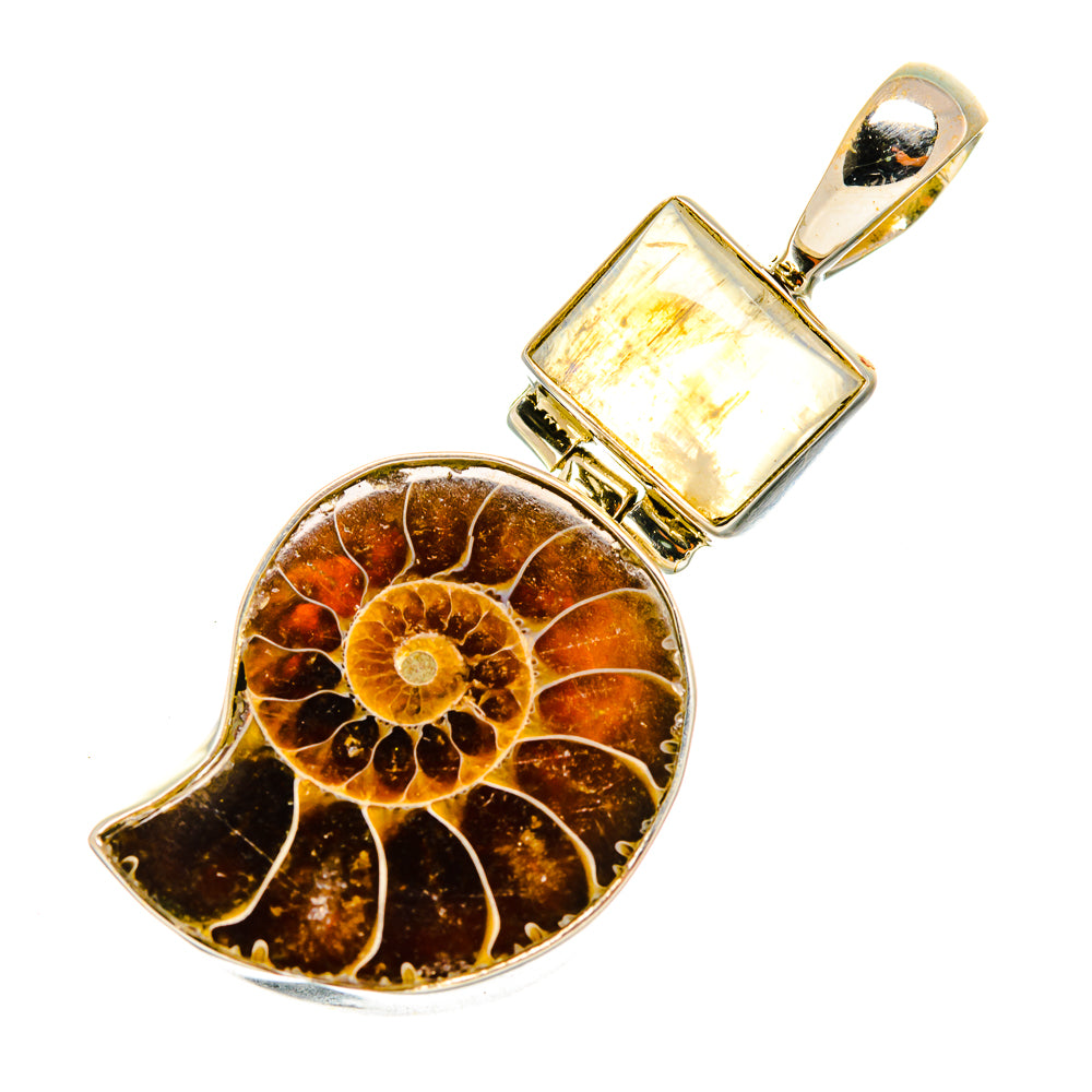 Ammonite Fossil Pendants handcrafted by Ana Silver Co - PD9998