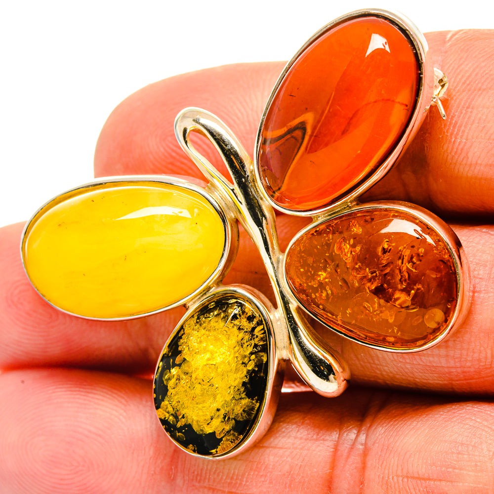 Baltic Amber Pendants handcrafted by Ana Silver Co - PINS-pd3369