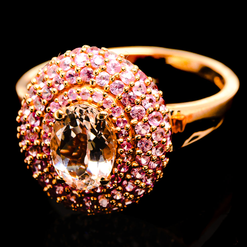 Morganite Rings handcrafted by Ana Silver Co - R0596-MG