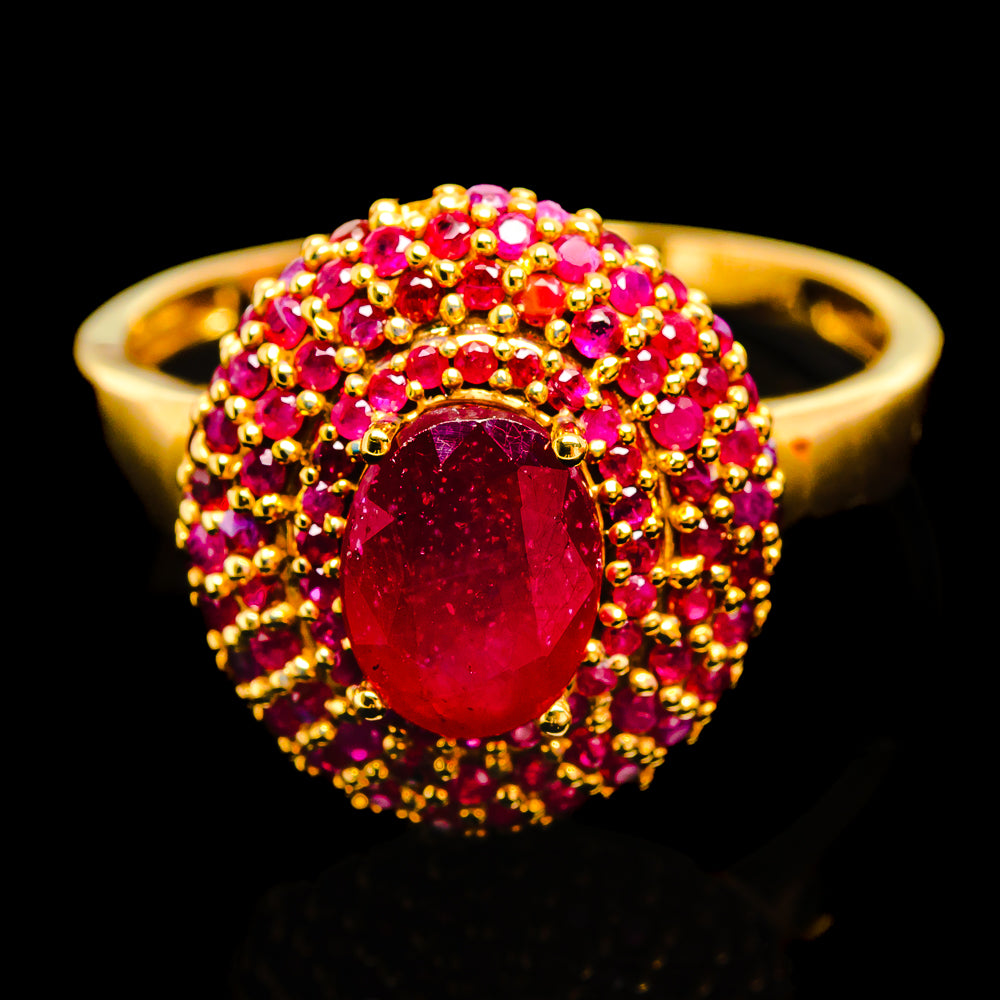 Glass Filled Ruby Rings handcrafted by Ana Silver Co - R0596-RBY - Photo 2
