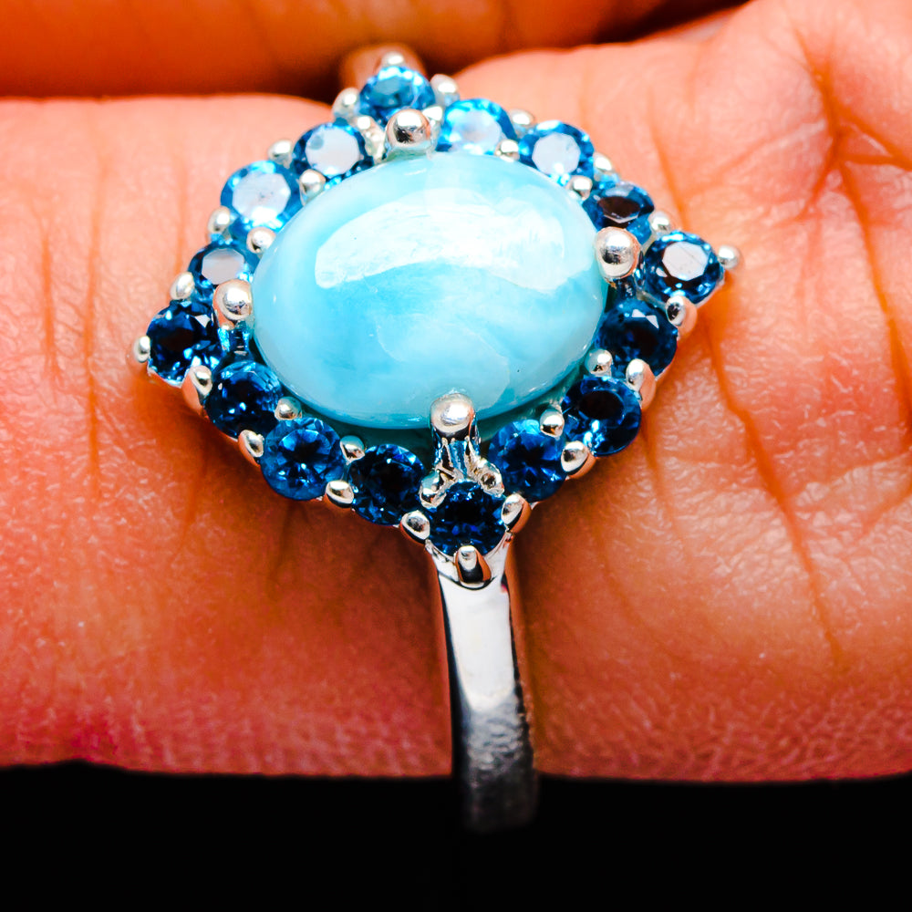 Larimar Rings handcrafted by Ana Silver Co - R13032-LMR-SIZE-8 - Photo 3