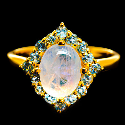 Rainbow Moonstone Rings handcrafted by Ana Silver Co - R13032-MOON-SIZE-7 - Photo 2