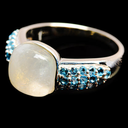 Rainbow Moonstone Rings handcrafted by Ana Silver Co - R13783-MOON-SIZE-7