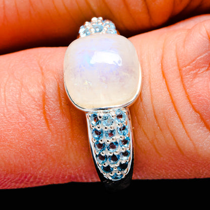 Rainbow Moonstone Rings handcrafted by Ana Silver Co - R13783-MOON-SIZE-9 - Photo 3