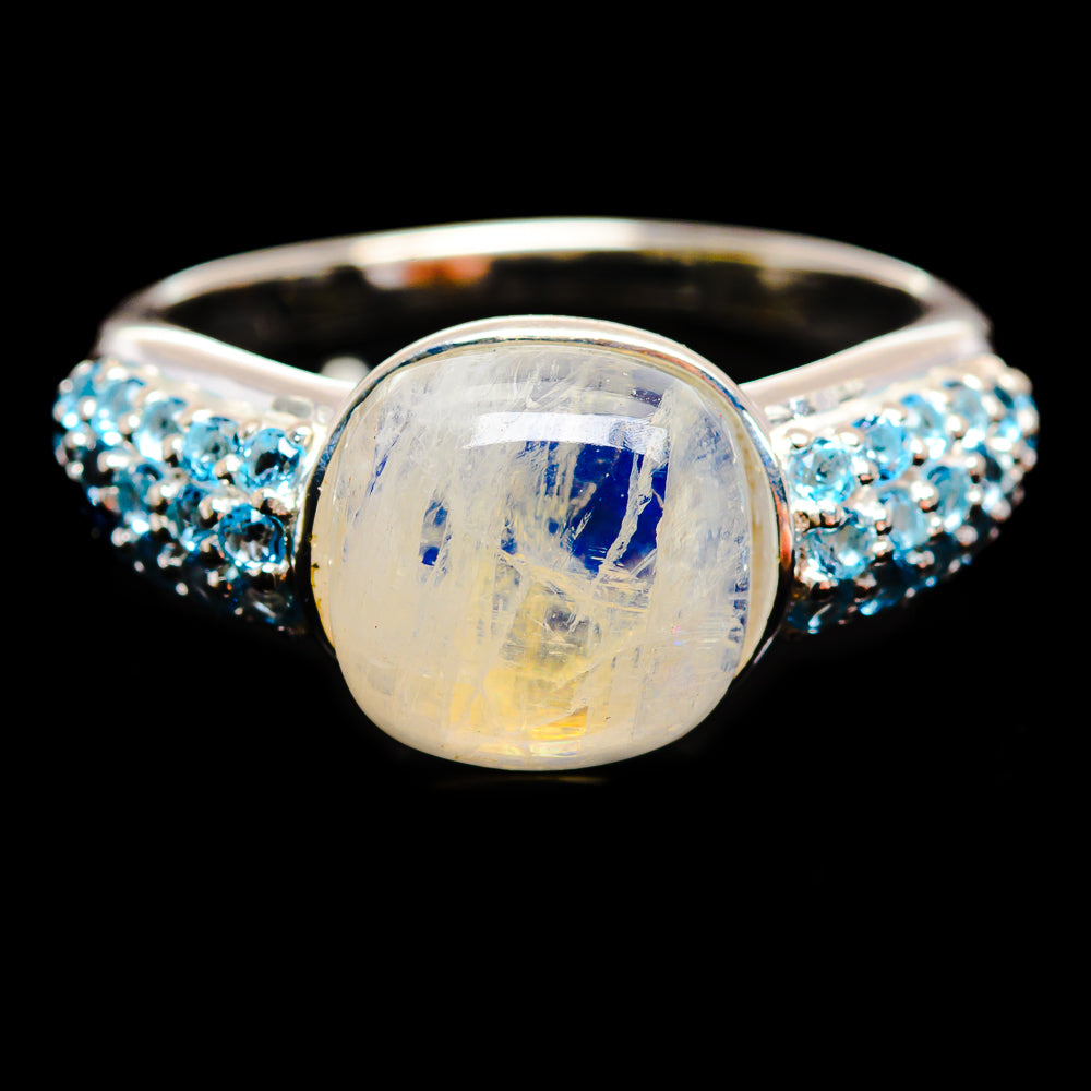 Rainbow Moonstone Rings handcrafted by Ana Silver Co - R13783-MOON-SIZE-8 - Photo 2