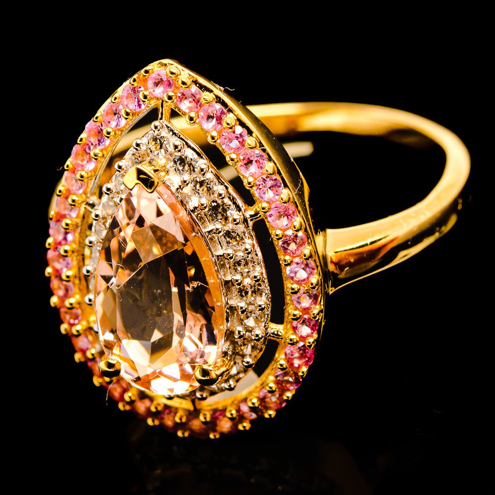 Morganite Rings handcrafted by Ana Silver Co - R16056-MG
