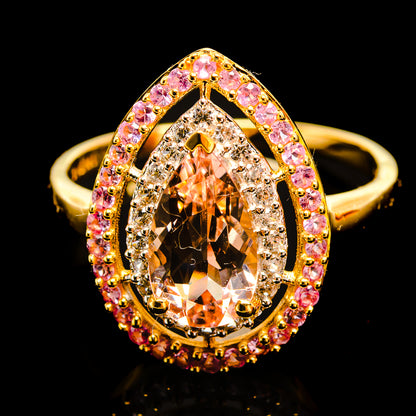 Morganite Rings handcrafted by Ana Silver Co - R16056-MG - Photo 2