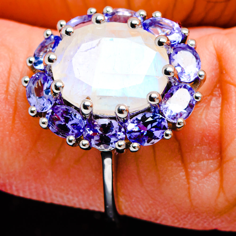 Rainbow Moonstone Rings handcrafted by Ana Silver Co - R17003-MOONS-SIZE-9 - Photo 3